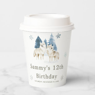 Vasos De Papel Cute Winter Arctic Wolf Birthday Party