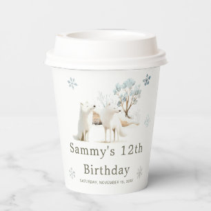 Vasos De Papel Cute Winter Arctic Wolf Birthday Party
