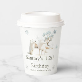 Vasos De Papel Cute Winter Arctic Wolf Birthday Party