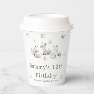 Vasos De Papel Cute Winter Arctic Wolf Birthday Party