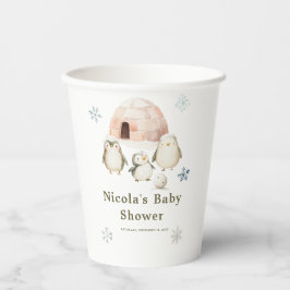 Vasos De Papel Cute Winter Penguins Baby Shower