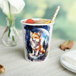 Vasos De Papel Cute Wolf Pup Baby Shower
