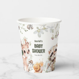 Vasos De Papel Cute Woodland Friends Baby Shower