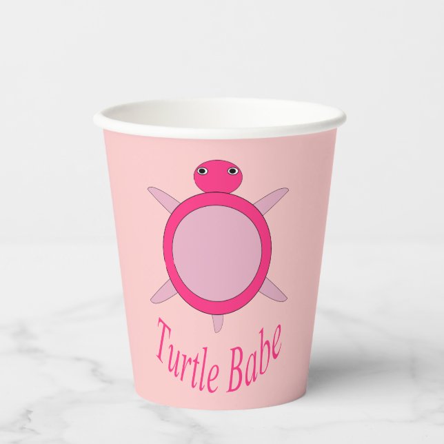 Vasos De Papel Cutícula de tortuga rosa (Anverso)