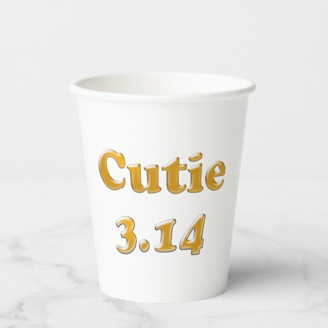 Vasos De Papel Cutie 3.14 Copas De Papel Para El Día (Anverso)