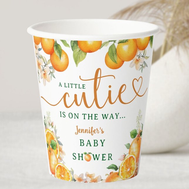 Vasos De Papel Cutie Naranja Cutrus Baby Shower (Subido por el creador)