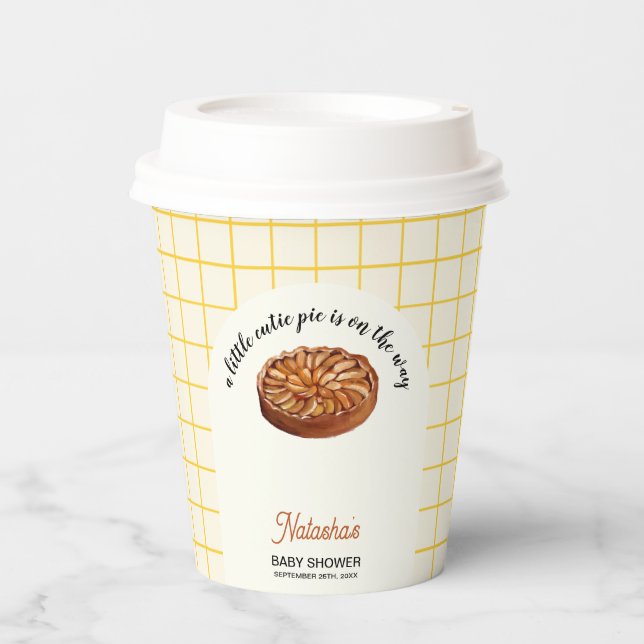 Vasos De Papel Cutie Pie Acción de Gracias Fall Baby Shower (Anverso)