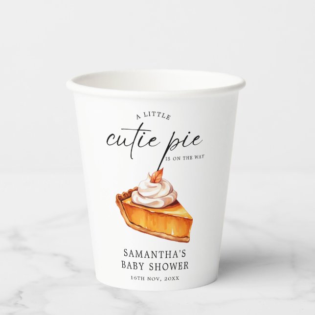 Vasos De Papel Cutie Pimpkin Fall Baby Shower (Anverso)