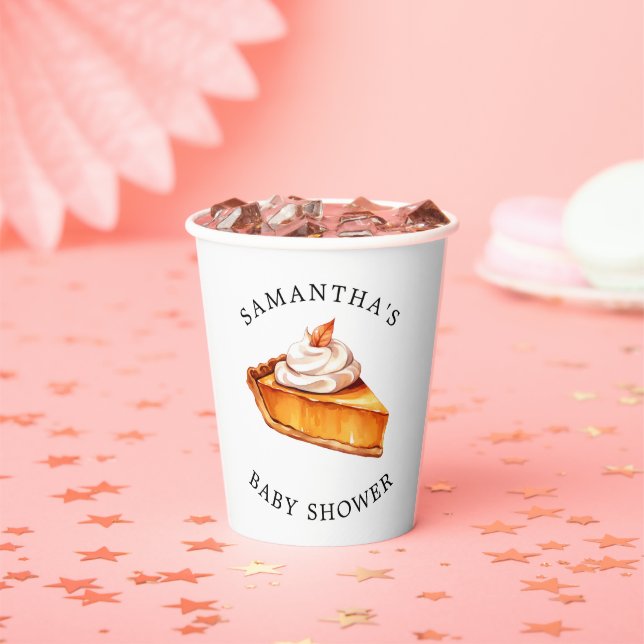 Vasos De Papel Cutie Pimpkin Fall Baby Shower (in situ)