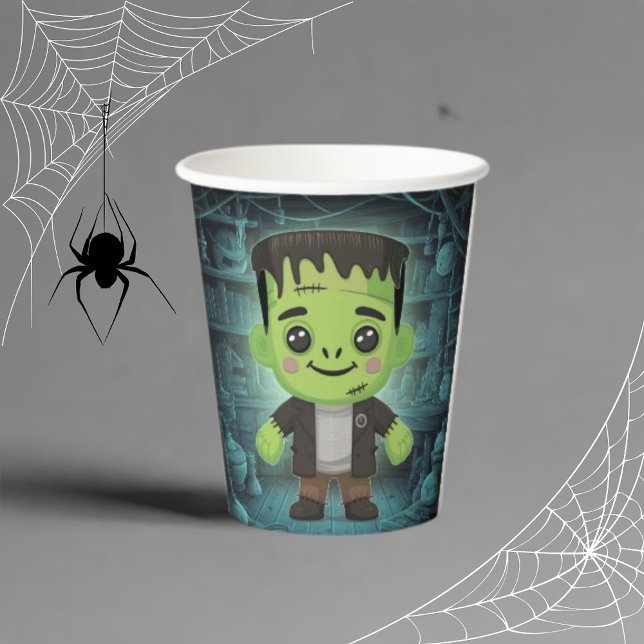 Vasos De Papel Cuto Adorable Frankenstein taza de papel (Subido por el creador)