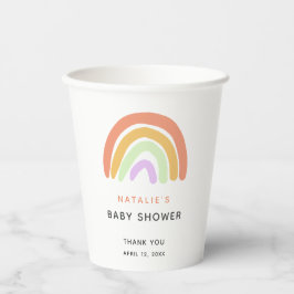 Vasos De Papel Cuto arcoiris Baby Shower elegancia simple