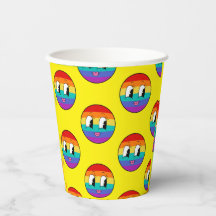 Cuto orgullo arcoiris Face Mug - Colorido LGBTQ