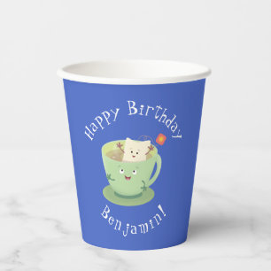 Vasos De Papel Cuto teabag taza personalizado personaje de humor