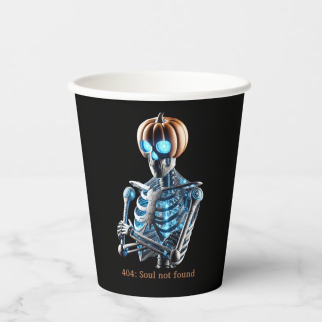 Vasos De Papel Cyber Skeleton: IA más allá de la tumba (Anverso)