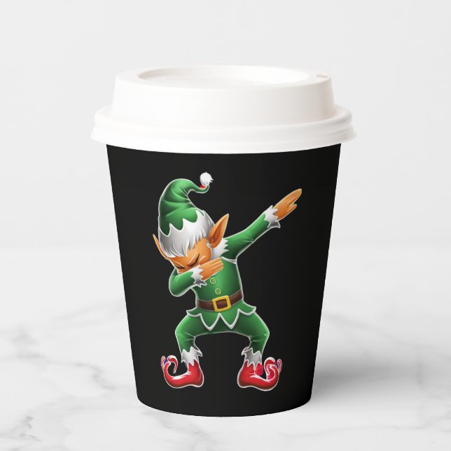 Vasos De Papel Dabbing Elf Costume Navidades Squad Xmas (Anverso)