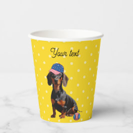 Vasos De Papel Dachshund baseball lover