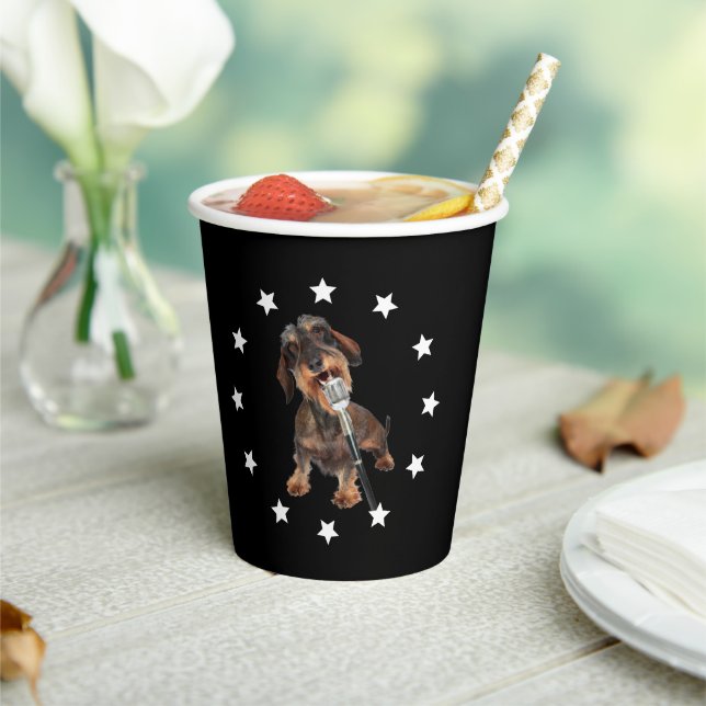 Vasos De Papel Dachshund Singer (in situ)