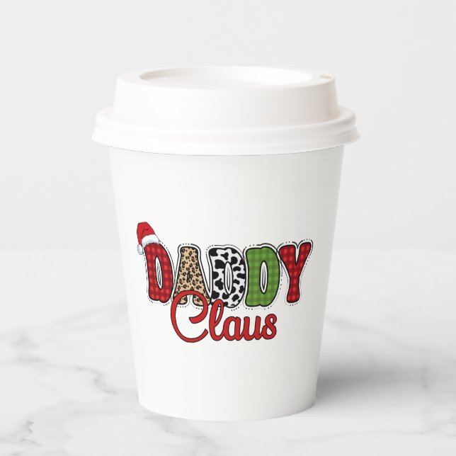 Vasos De Papel Daddy Claus Plaid Pattern-60095 (Anverso)
