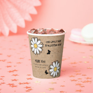Vasos De Papel Dainty Daisy Minimalista Craft Baby Shower