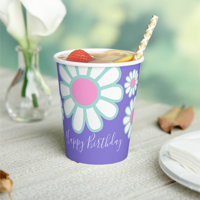 Vasos De Papel Daisy Simple Purple (in situ)