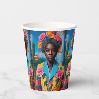 Vasos De Papel Dama con chaqueta de traje floral