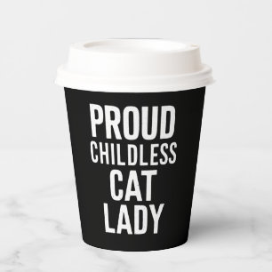 Vasos De Papel Dama de Gatos sin Hijos para Mujer Mamá Gata Dama 