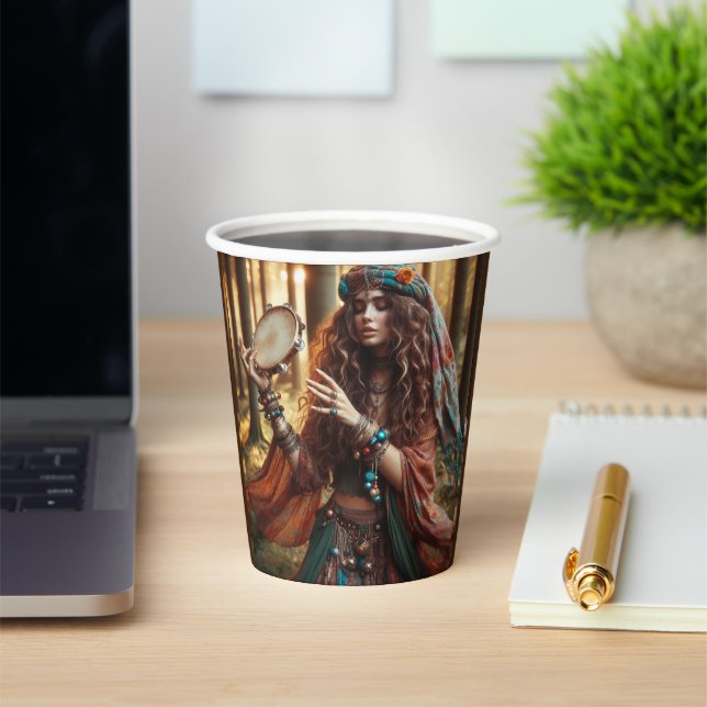 Vasos De Papel dama gitana (in situ)