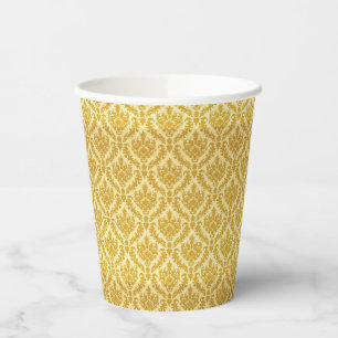 Vasos De Papel Damasco de oro