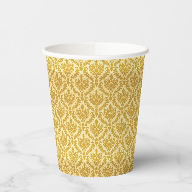 Vasos De Papel Damasco de oro (Izquierda)