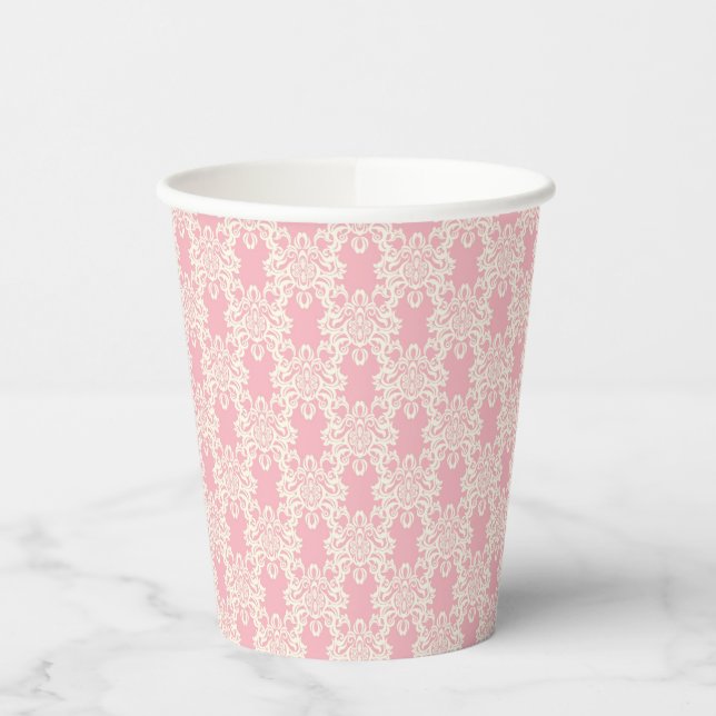 Vasos De Papel Damasco floral retro (Izquierda)