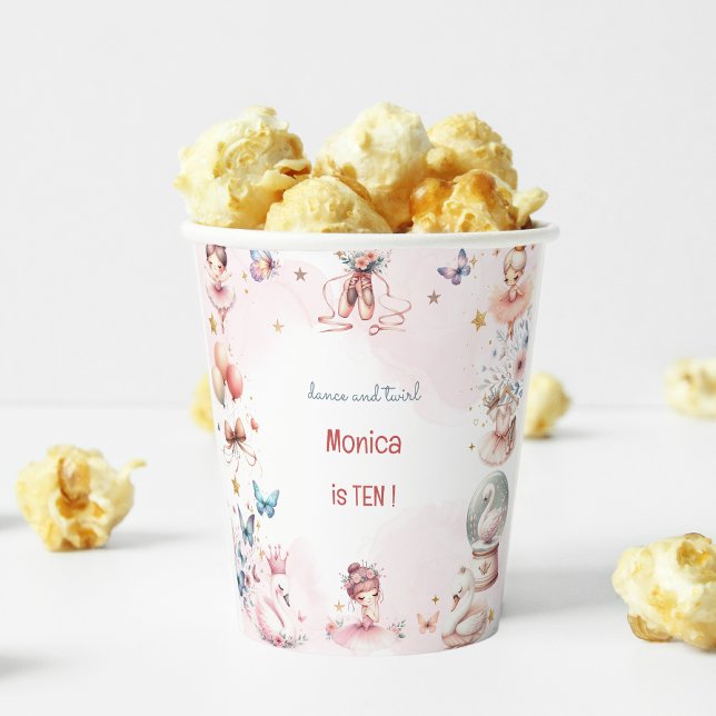 Vasos De Papel Dance and twirl cute ballerina ballet kid birthday (Subido por el creador)