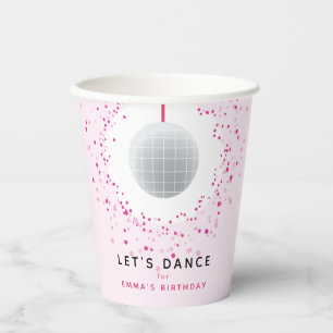 Vasos De Papel Dance Disco Ball Fiesta Personalizado Fiesta negro