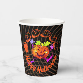 Vasos De Papel Dancing Happy Pumpkin Halloween