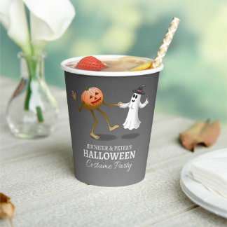 Vasos De Papel Dancing Pumpkin and Ghost