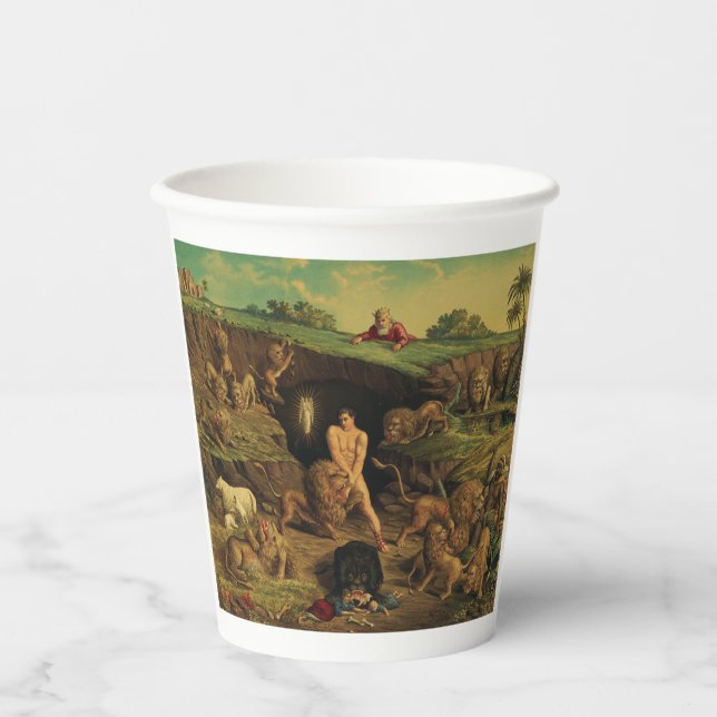 Vasos De Papel Daniel en el foso de los leones (Anverso)