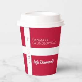 Vasos De Papel Danmark Grundlovsdag Bandera del Día Nacional Dané