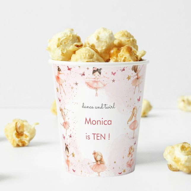 Vasos De Papel Danza y vuelta lindo bailarina ballet niño cumplea (Subido por el creador)