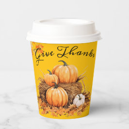 Vasos De Papel "Dar gracias" Caída/Acción de Gracias