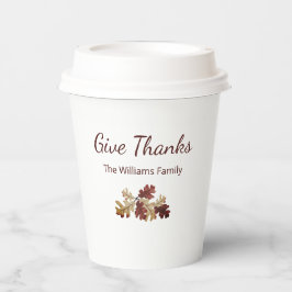 Vasos De Papel Dar las gracias a la casa abierta de acción de gra