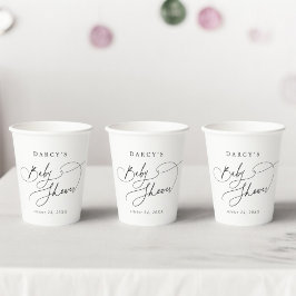 Vasos De Papel DARCY Classic Boho Black White Baby Shower