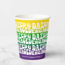Vasos De Papel Dazed Engagement Retro Mardi Gras Engagement Party