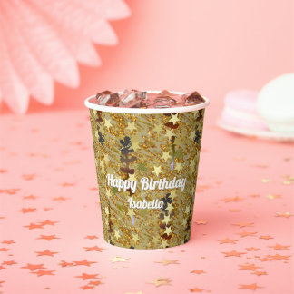 Vasos De Papel Dazzling Glitzy Sparkle Any Age Birthday Party