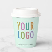 Vasos de papel de 8 oz con logotipo empresarial pe
