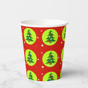Vasos de papel de árbol de Navidad patriótico