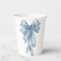 Vasos de Papel de Arcoíris Azul Acuarela
