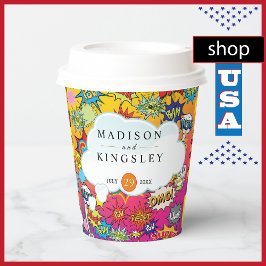 Vasos De Papel 💥 de arte pop cómico 🎨 graffiti Boda