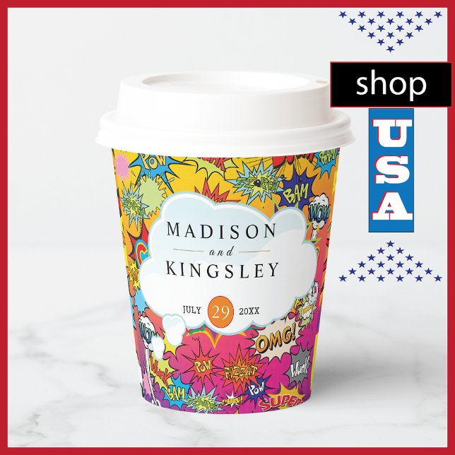 Vasos De Papel 💥 de arte pop cómico 🎨 graffiti Boda (Subido por el creador)