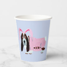 Vasos de papel de Basset Hound conejo
