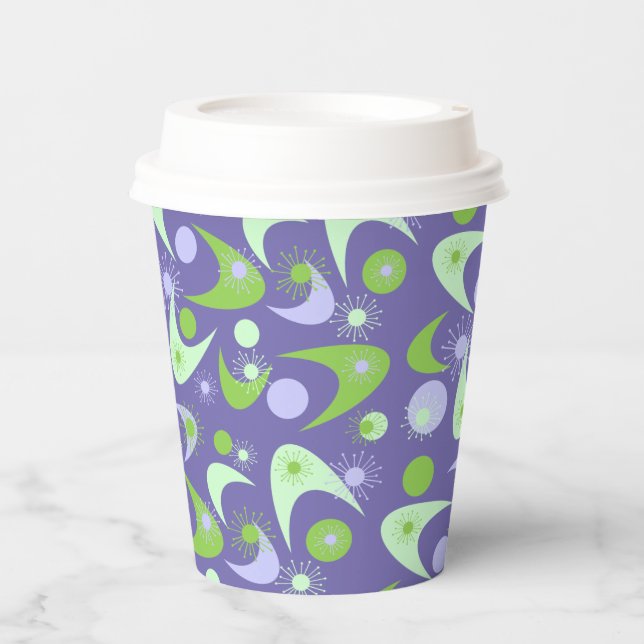 Vasos de papel de boomerangs retro (Anverso)