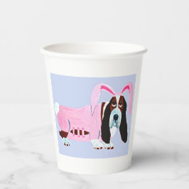 Vasos de papel de conejo Basset Hound
